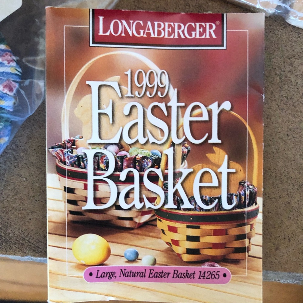 Longaberger 1999 vintage natural Easter basket, liner, wooden bunny divider - Picture 6 of 7